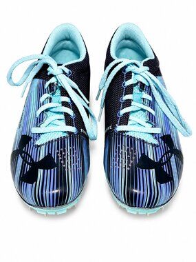Under Armour Run Fast Track & Field Racing Spikes Women's Size 9.5 Blue Black